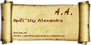 Apáthy Alexandra névjegykártya
